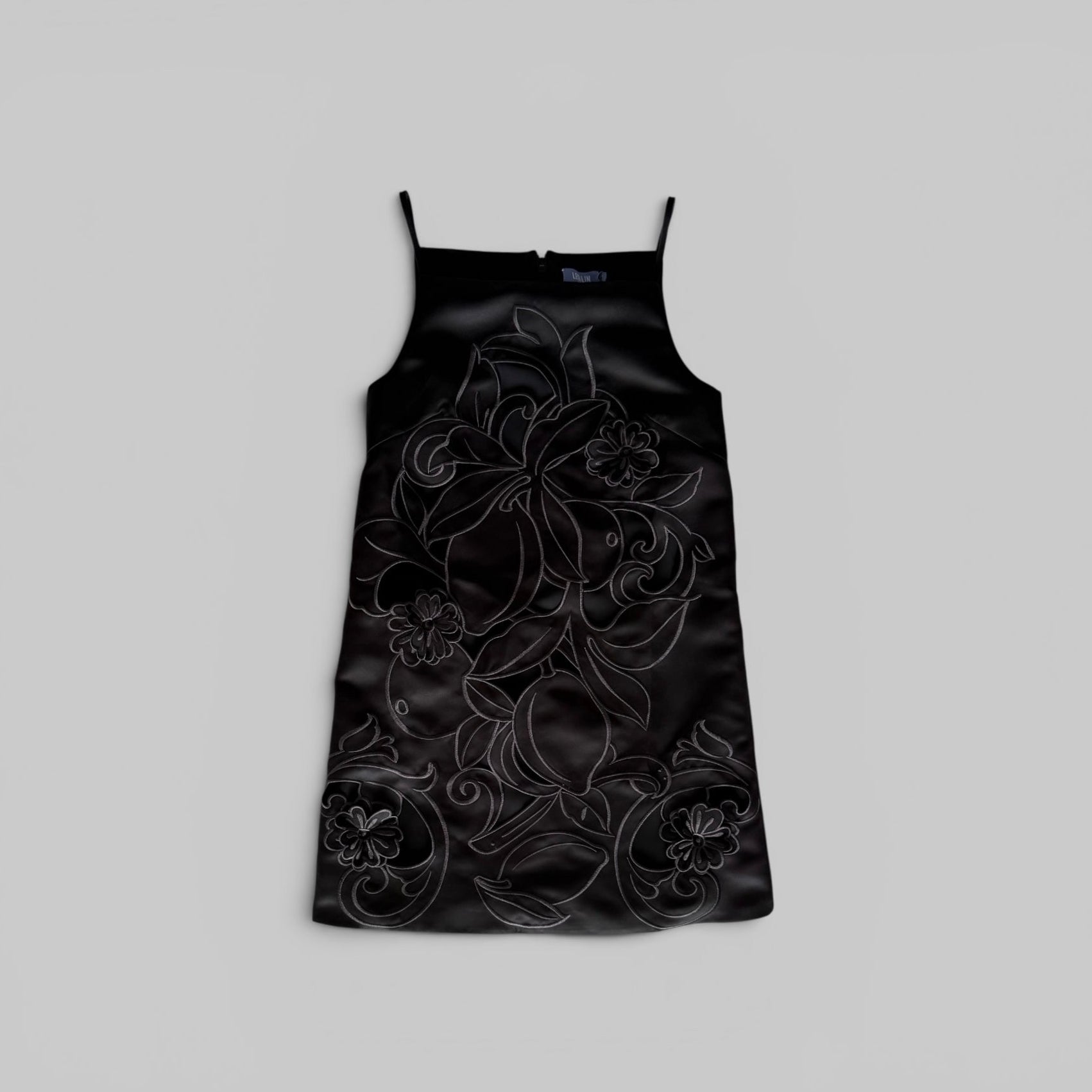 Leia Applique Mini Dress in Ebony