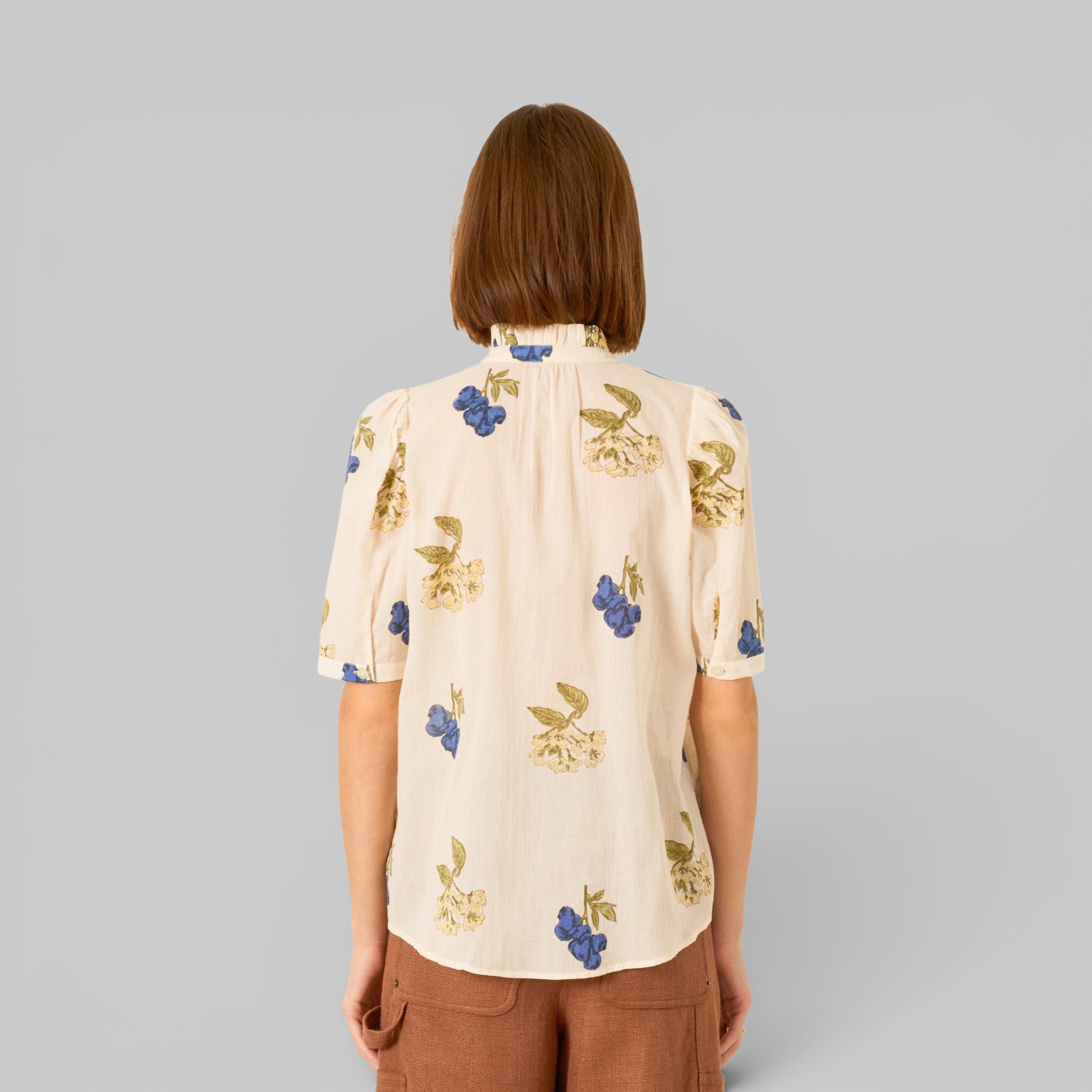 Winnie Blueberry Flora Shirt by Alix of Bohemia, side view