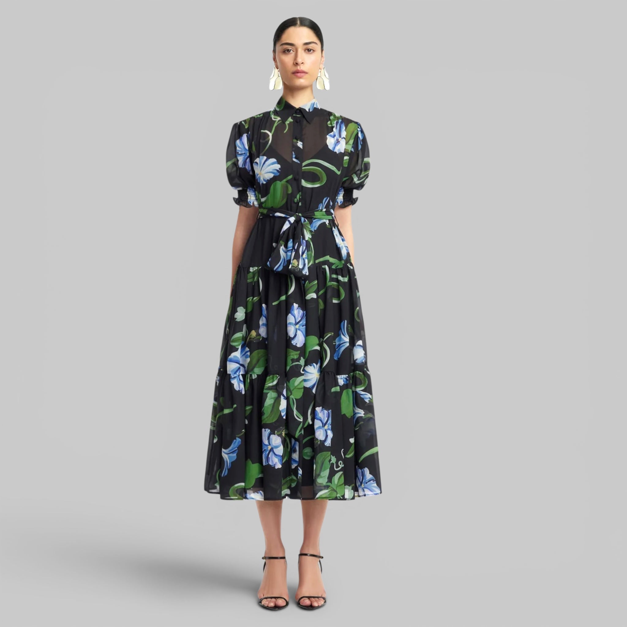 Ellie Bishop Sleeve Midi Dress, side view