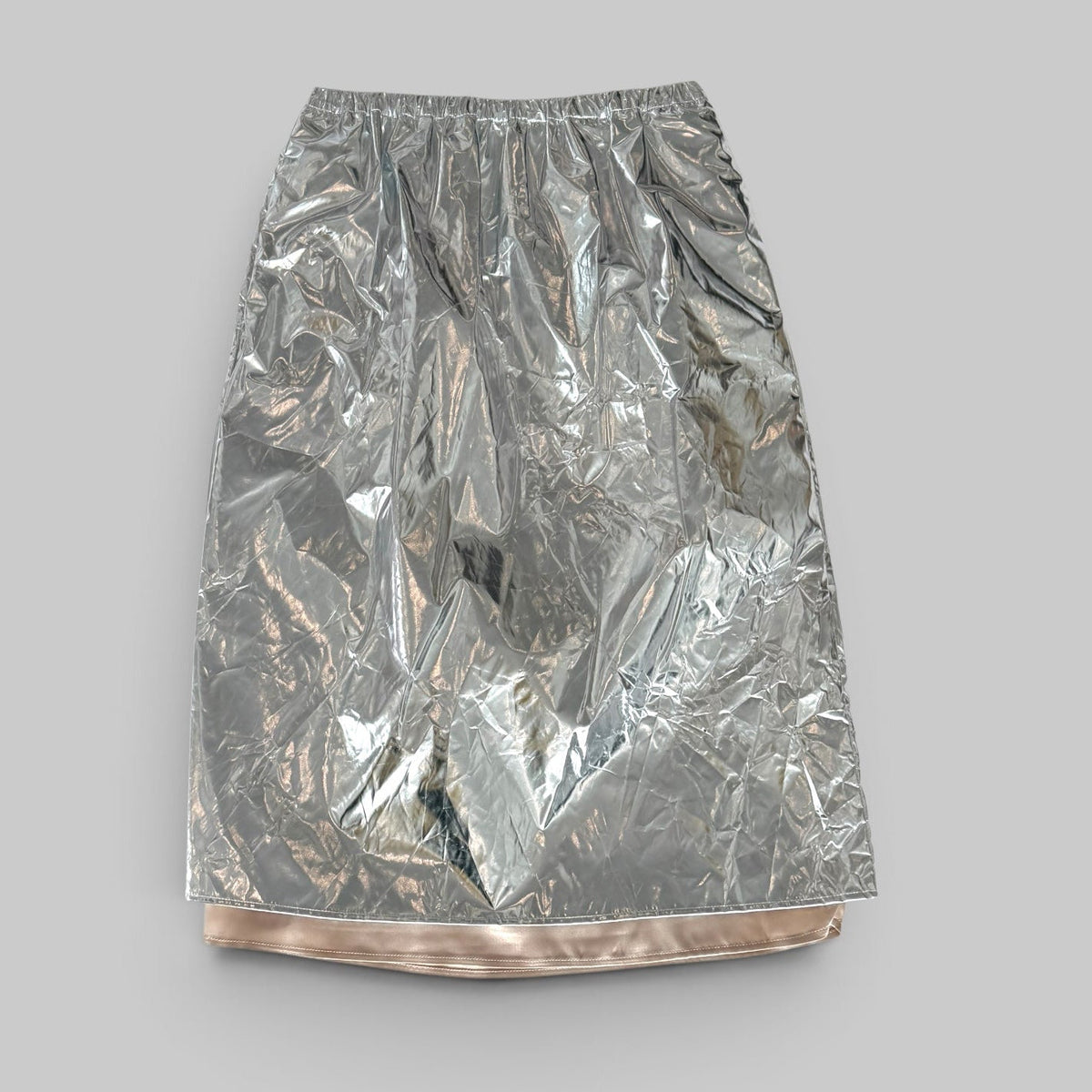 Metallic Crinkle Skirt by No.21 in Silver