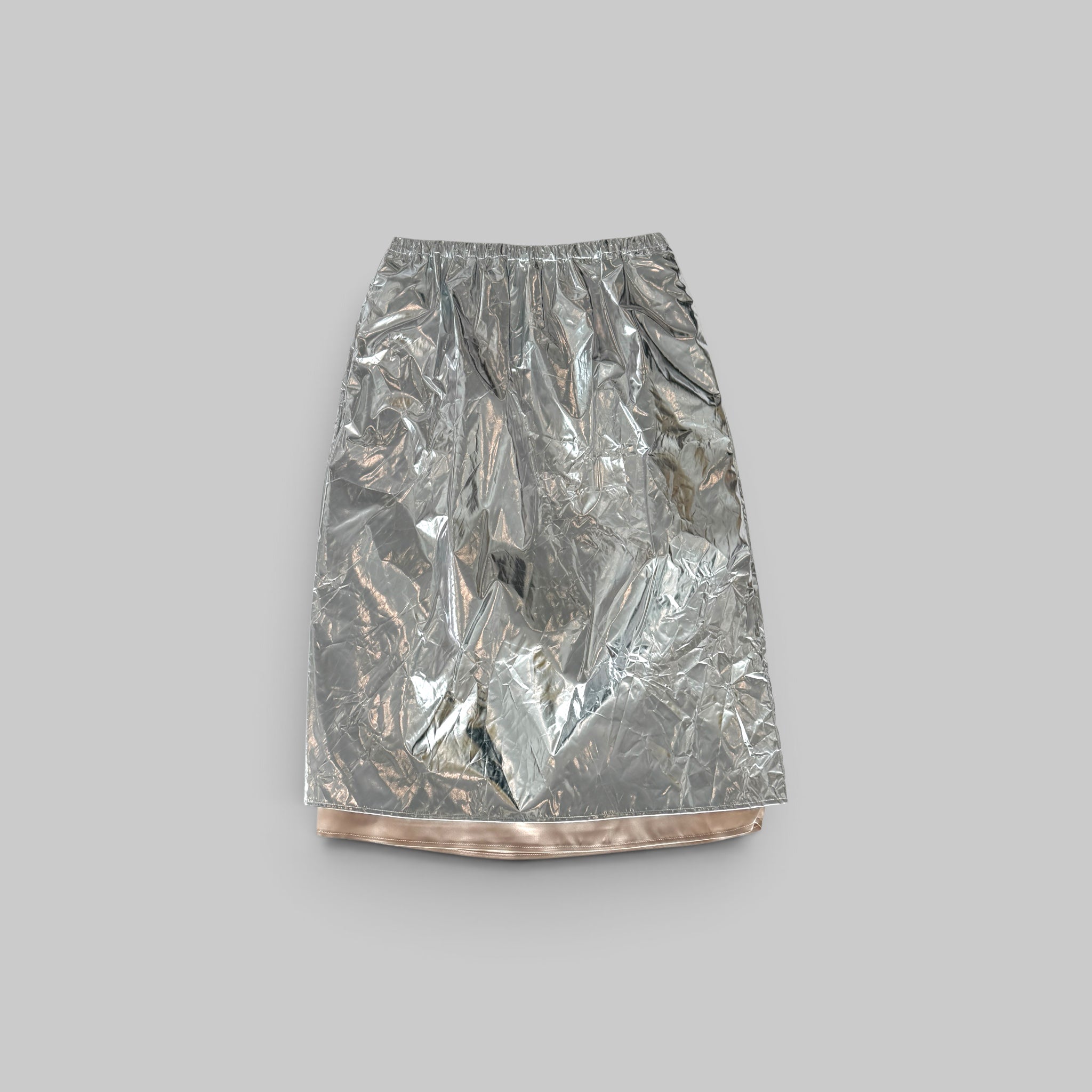 Metallic Crinkle Skirt by No.21 in Silver