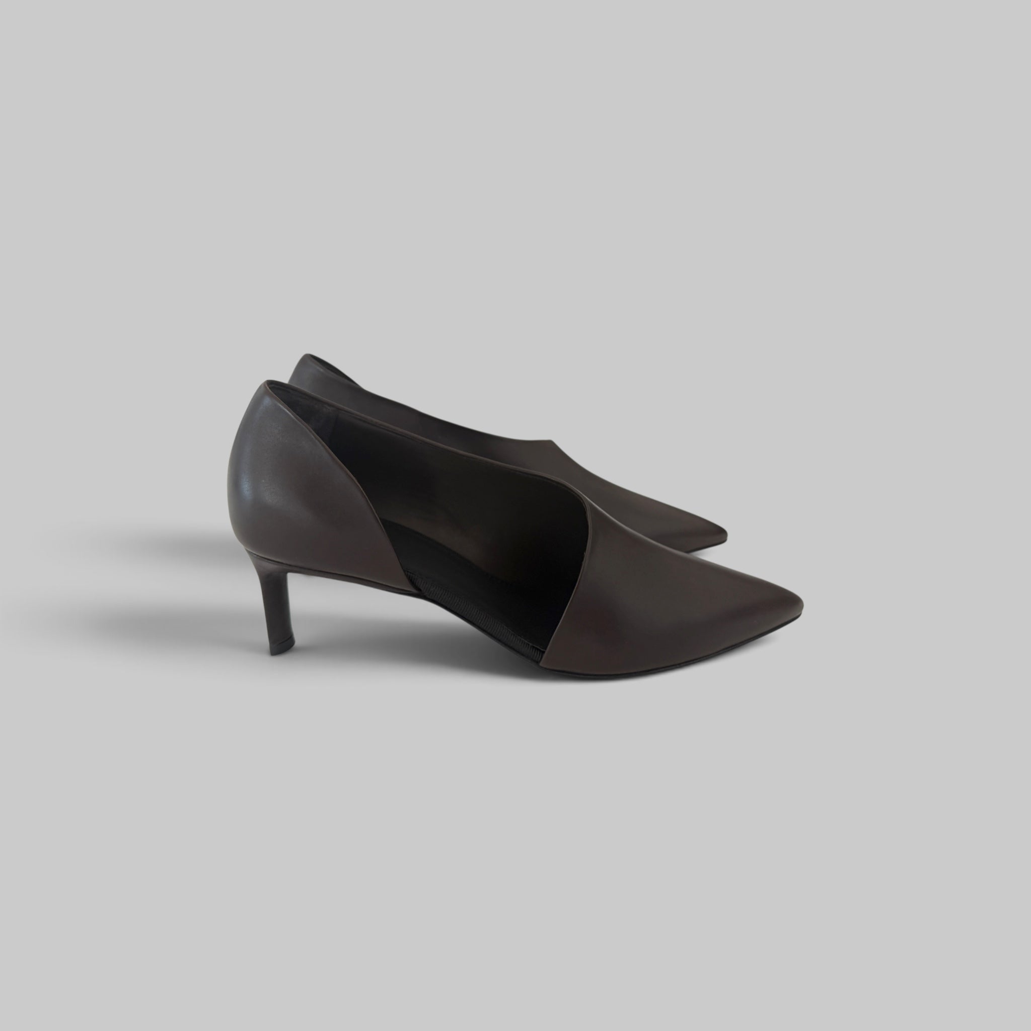 Asymmetrical Heel by CO in Chocolate