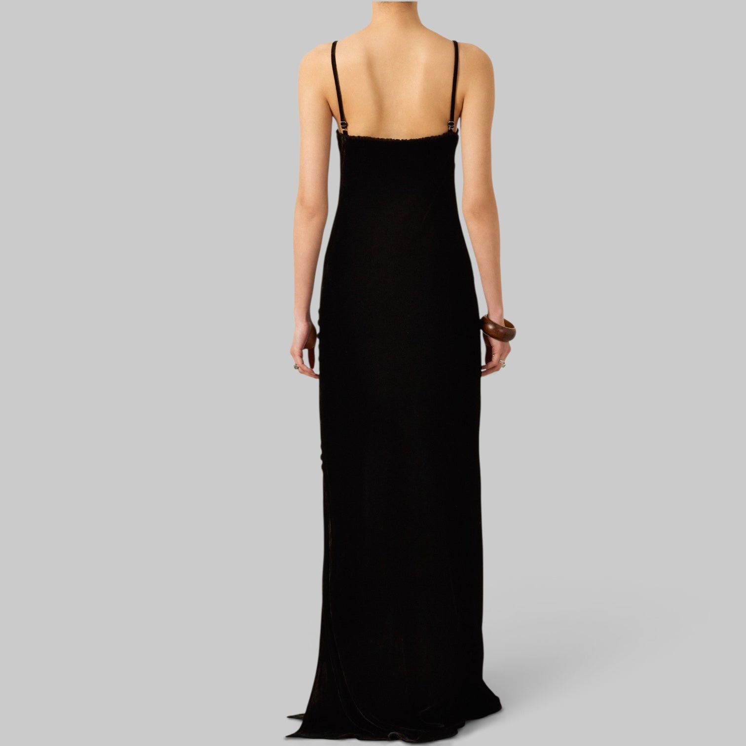 Athens Onyx Velvet Dress by Alix of Bohemia, back view