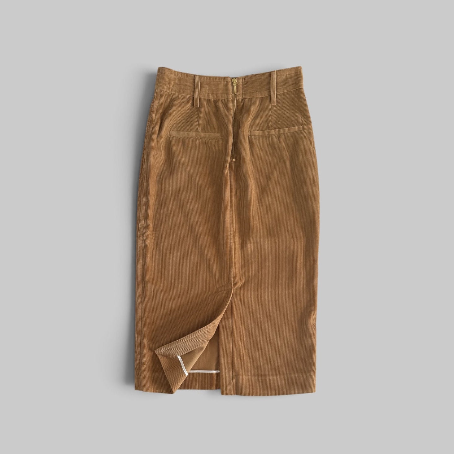 Zipper Pencil Skirt in Caramel by Maria McManus, styled view
