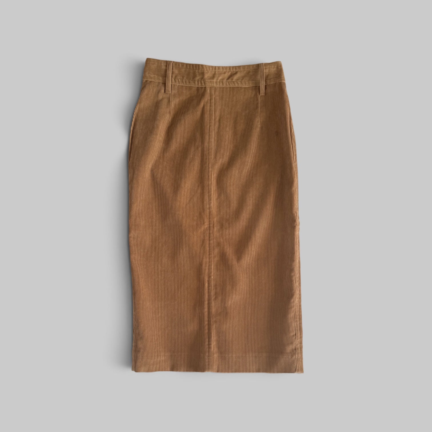 Zipper Pencil Skirt in Caramel by Maria McManus, side view