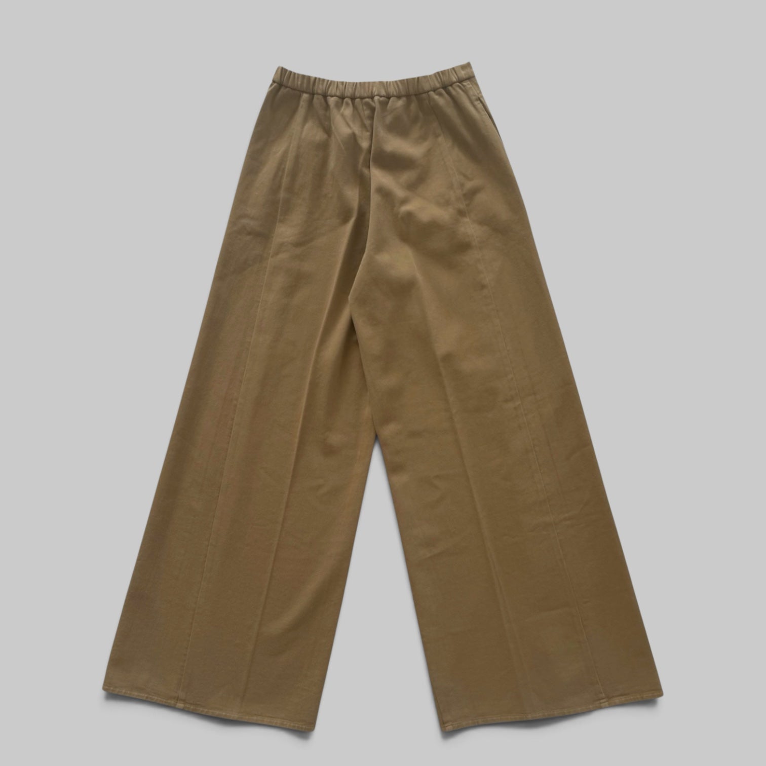 fluid cotton twill wide leg pants
