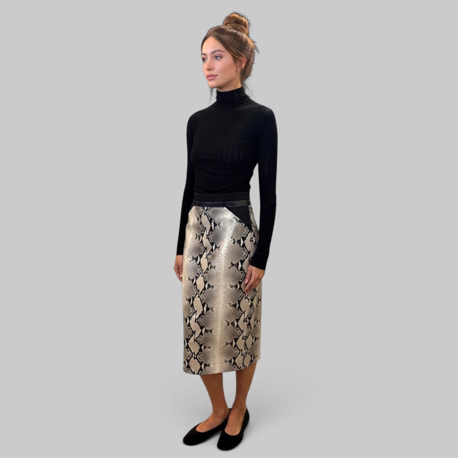 Blocked Pencil Skirt in Python by Maria McManus, styled view