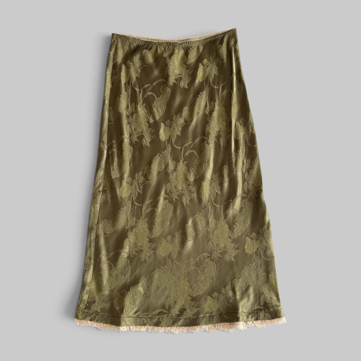 Winifred Bias Slip Skirt by Alémais in Khaki