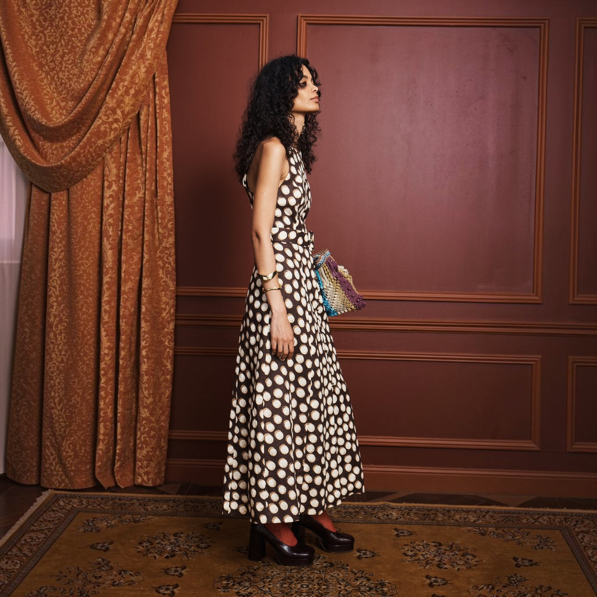 Paula Midi Dress by Alémais, side view