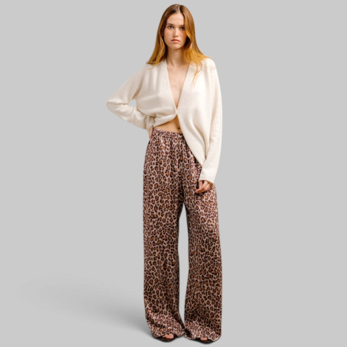Brynn C High Rise Pull On Wide Leg Pant by Sablyn, styled view
