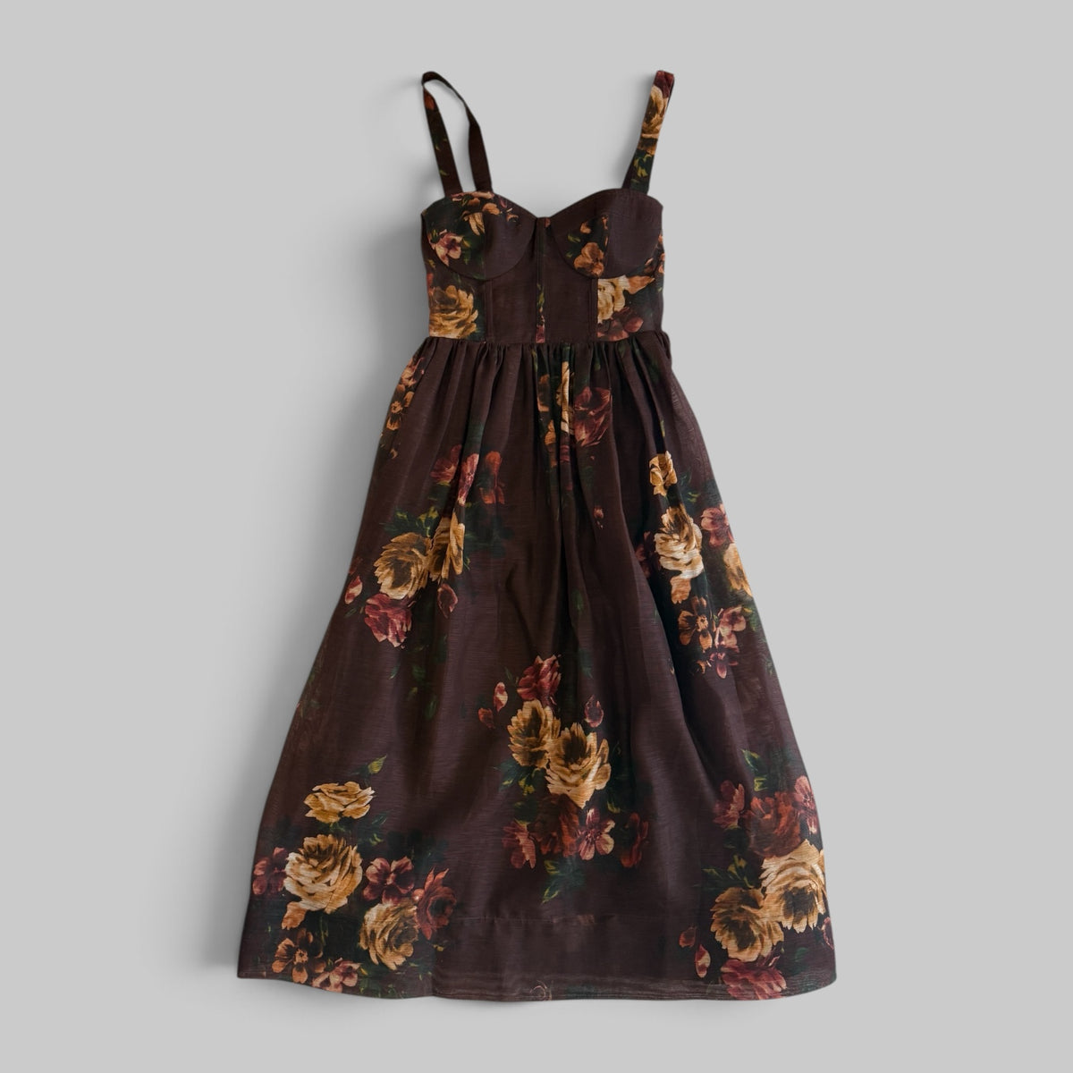 Phoebe Midi Dress by Cara Cara in Ariana Flora Merlot
