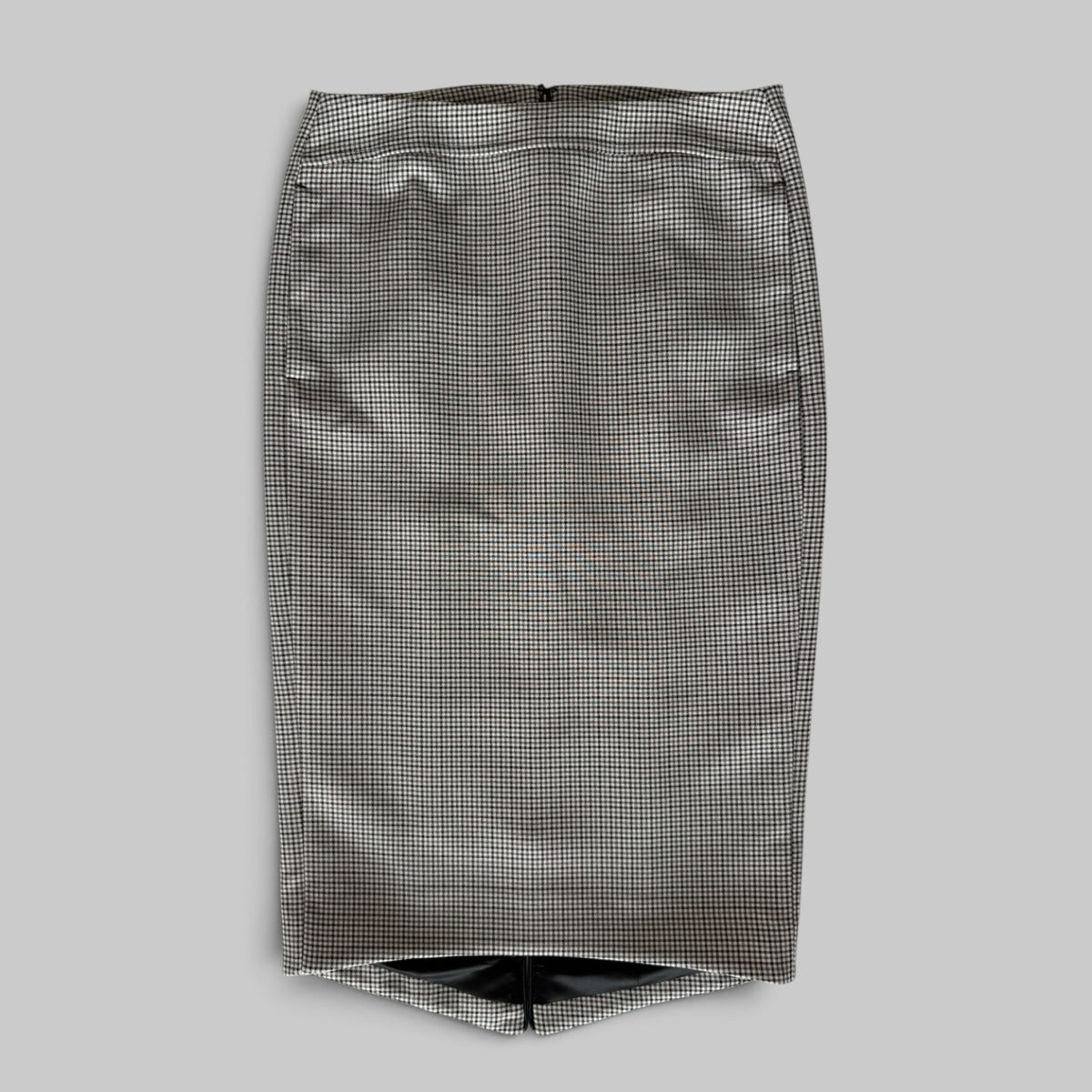 No.21 Check Pencil Skirt in Black White Check — front view