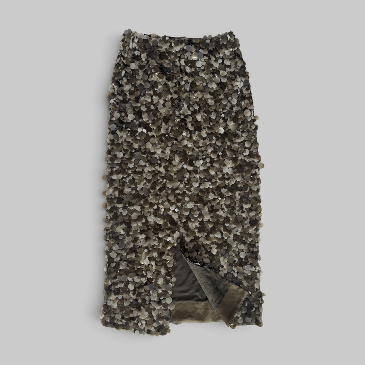 Cara Cara Sienna Skirt in Taupe Palette Sequin — detail