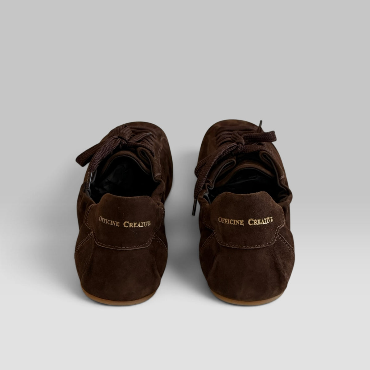 Officine Creative Ballet/102 handmade leather sneaker with gathered lace-up upper, view 8 of 10