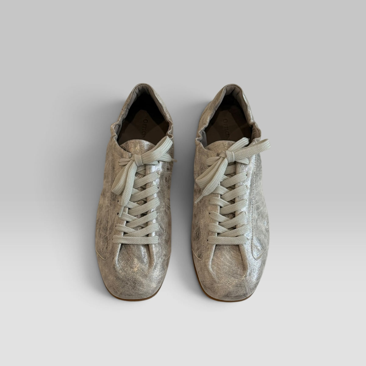 Officine Creative Ballet/102 handmade leather sneaker with gathered lace-up upper, view 2 of 10