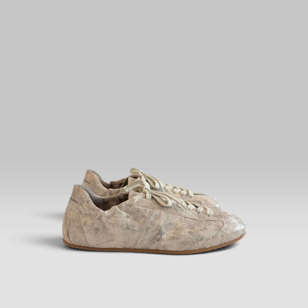 Officine Creative Ballet/102 handmade leather sneaker with gathered lace-up upper, view 5 of 10