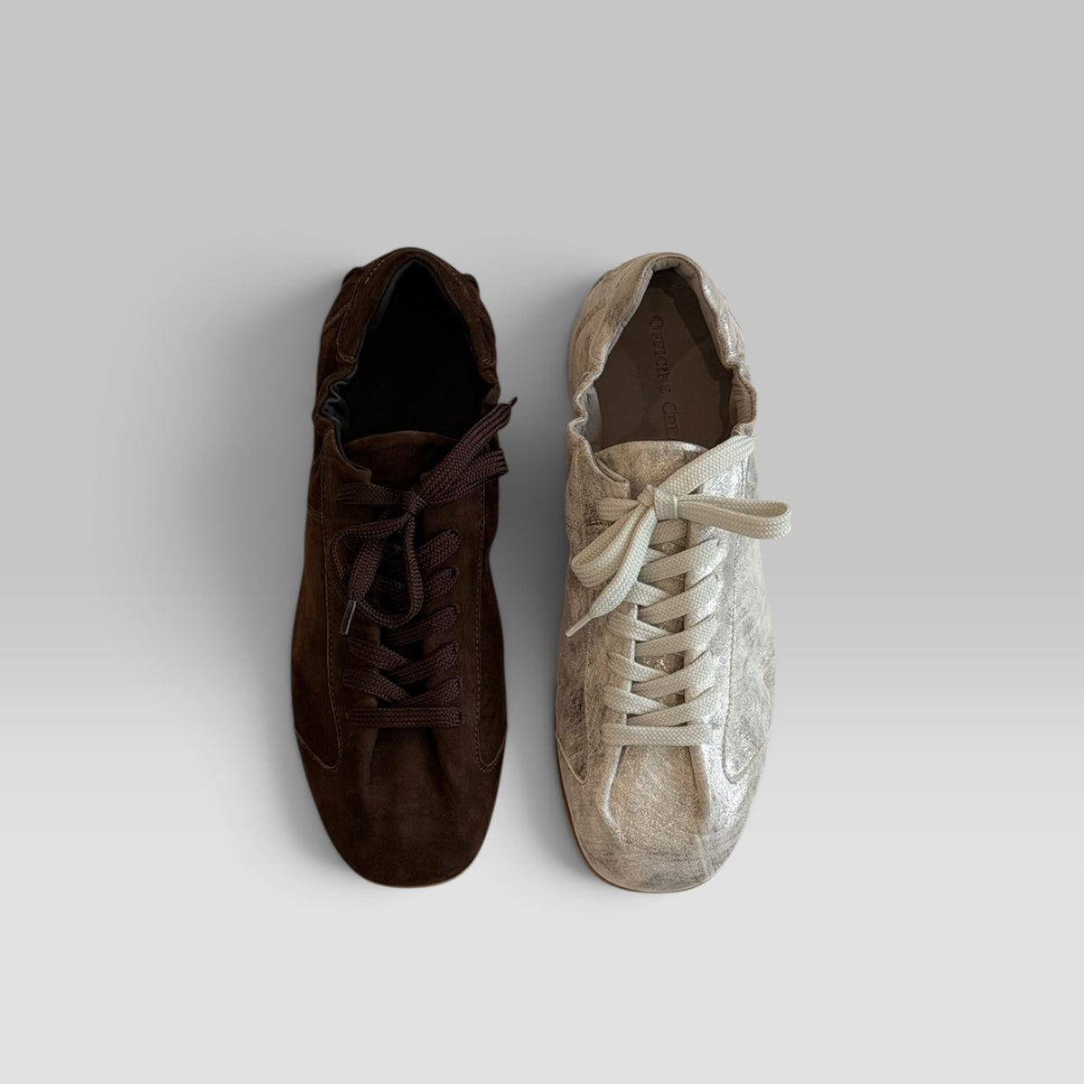 Officine Creative Ballet/102 handmade leather sneaker with gathered lace-up upper, view 10 of 10