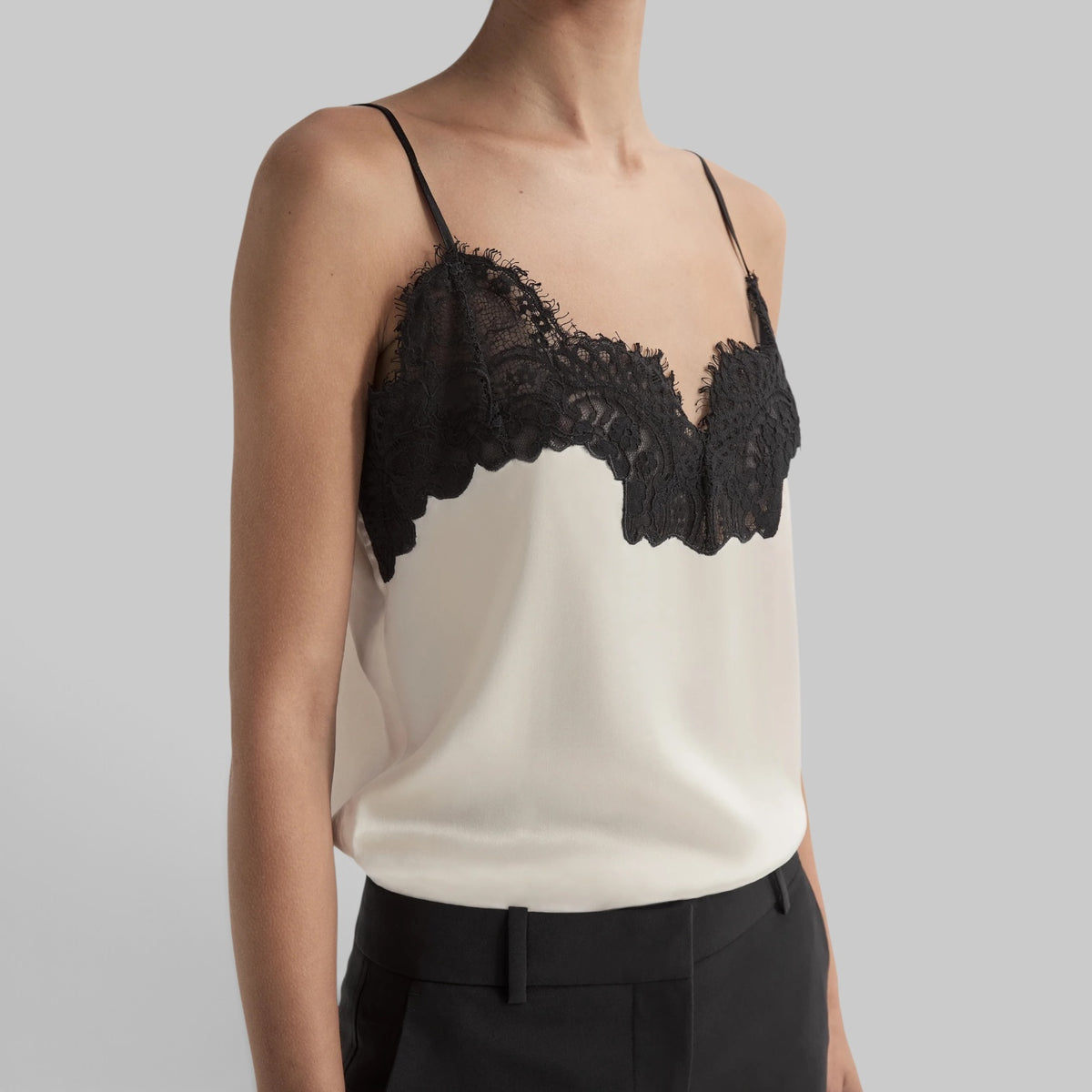 Lace Cami by CO in Black, styled view