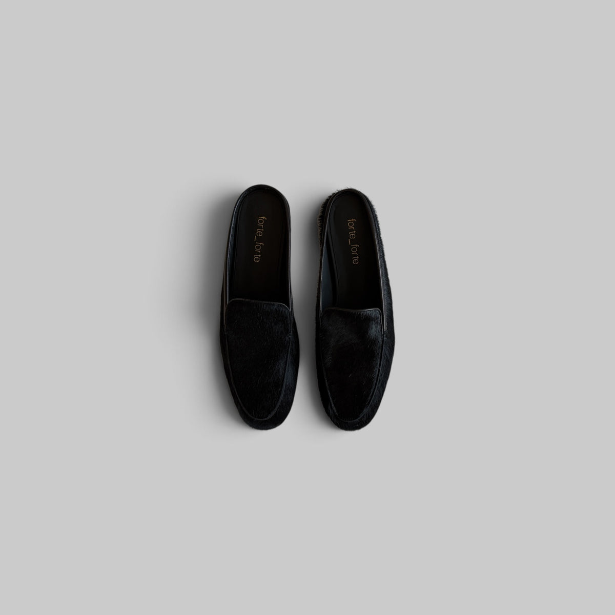 Forte Forte Pony Skin Sabot Loafer in Nero pony skin